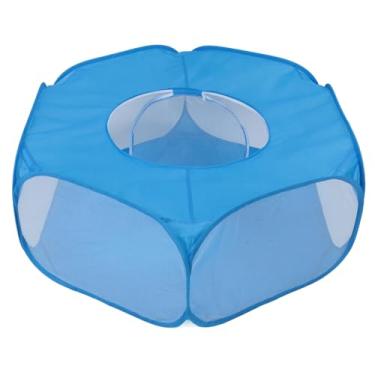 Imagem de Tenda de Pet Piche, Estrutura Resistente Gabinete de Pequenos Animais Portátil Dobrável Amplo Espaço para Gatinho para Hamster (Azul)