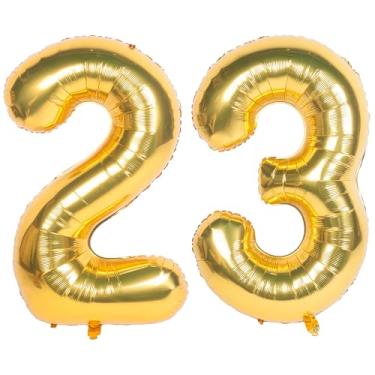 Imagem de CHANGZHONG Balões De 40" Com Números Dourados, Folha Hélio, Mylar, Decoração Para Festa Aniversário E Banquete 23