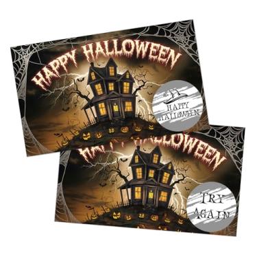 Imagem de Cazhes Halloween Scratch Off Card - 50 Horror Night Party Scratch Prize Cards - Magic School Festive Raffle Tickets for Adults Families Events Business Groups Game Supplies - C05