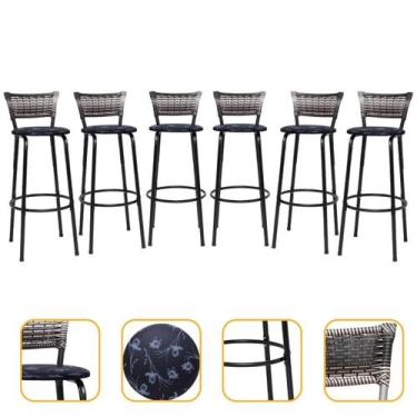 Imagem de Kit 6 Banquetas Bancos Alto Para Cozinha Bancada Area Gourmet Bistro B