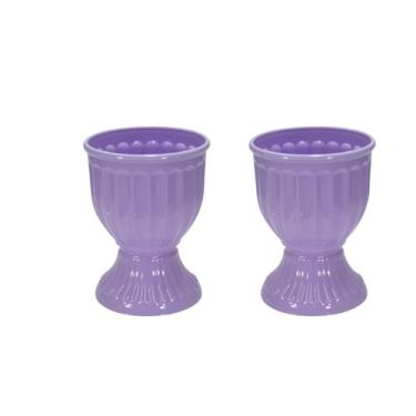 Imagem de 2 Vasos Estilo Romano Decoração Festa Acrílico 13cm X 18cm (LILÁS CANDY)