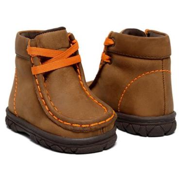 Imagem de Bota Destroyer Infantil Tênis Fóssil Caramelo Costura Laranja-Caminhos