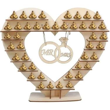 Imagem de Suporte Para Expositor De Sobremesas De Chocolate - Em Forma De Coração, Plástico E Metal, Perfeito Para Banquetes E Aniversários