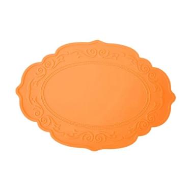 Imagem de AFXGUSD Tapete de Mesa Antiderrapante, Portátil, Resistente Ao Calor, para Decoração de Festas, Cozinha E Jantar em Casa, Laranja, Tamanho real