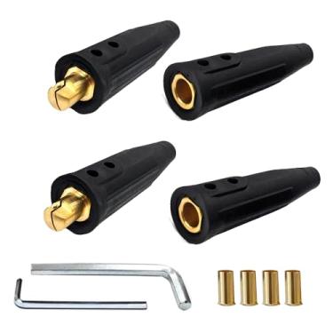 Imagem de Pacote com 2 conjuntos de conectores de cabo de soldagem LC-40, conectores de chumbo de soldagem, adequado para acessórios de cabos de máquina de solda, capacidade de tamanho de cabo 1/0 e 2/0