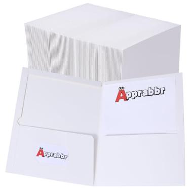 Imagem de Pacote com 125 pastas de papel laminado brilhante, tamanho carta, pasta de apresentação a granel para itens de volta às aulas, material escolar, pasta de portfólio de dois bolsos para professores