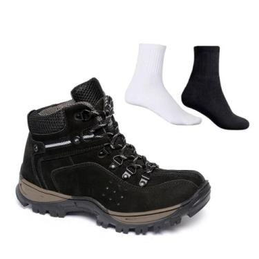 Imagem de Kit Bota Coturno Adventure Feminina Trilha 100% Couro Legítimo Palmilh
