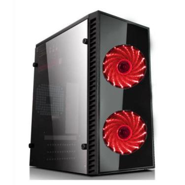 Imagem de Gabinete Micro Atx Gamer Xway Acrilico 01146 2 Cooler Fan Led, Vermelh