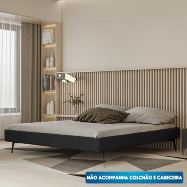 Imagem de Cama Bi Partida Slim Queen em Linho sem Cabeceira - Skybox