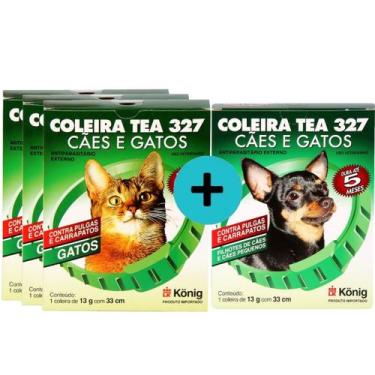 Imagem de Kit 3 Coleiras TEA 327 König Gatos +1 coleira TEA Cães Pequenos - Koni