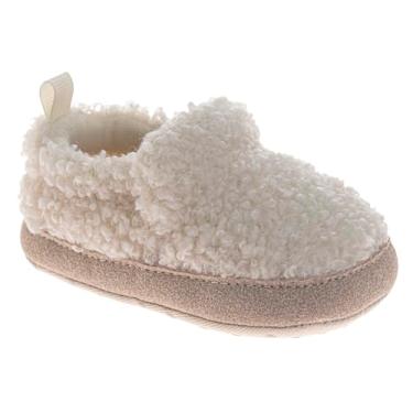 Imagem de Avalanche Botinhas quentes para meninos e meninas com forro de pelúcia sola macia primeiro andador sapatos de bebê para recém-nascidos tamanho 2-4, Bege, 16
