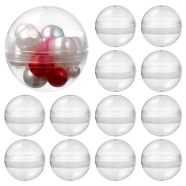 Imagem de Gatuida 100 bolas de plástico transparentes, chiclete transparente preenchível, 3 cm, para máquina de venda automática, artesanato infantil, armazenamento, ornamentos