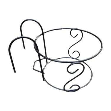 Imagem de Whtkoph Suporte para Vaso de Flores Pendurado Vaso de Flores Cesta Pendurada Como Plantador Redondo Feito de Ferro com Gancho Removível para O Design de Varan, L