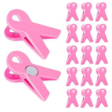 Imagem de Flutesan 12 peças de clipes magnéticos de fita rosa acessórios de conscientização do câncer de mama decorações 6 x 6 x 3 cm para atividades temáticas do dia do amor dos seios para carro, caminhão, SUV