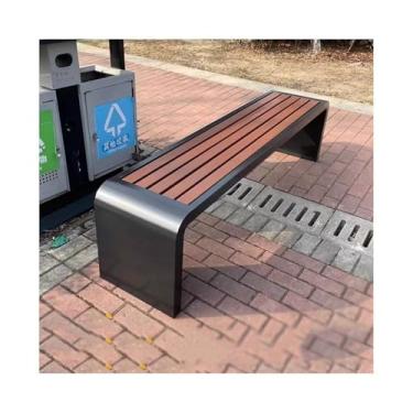 Imagem de ZzleoyuUUs-12 Banco de jardim ao ar livre, cantos arredondados, aço inoxidável, cadeira de parque ao ar livre, banco de praça, banco de pátio (pequeno)