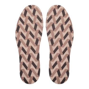 Imagem de LMHCISO Palmilhas femininas sem meias invisíveis, solas internas, inserções descalças, antiodor, antiderrapante, lavável, estampa geométrica, tamanho 6-9