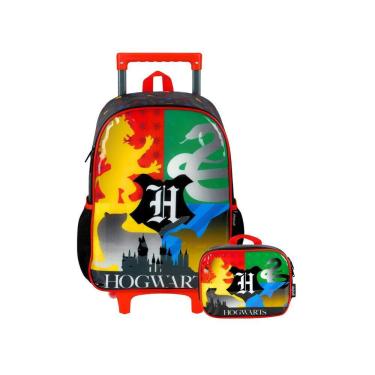 Imagem de Kit Mochila Rodas+Lancheira Harry Potter Ift - Preto