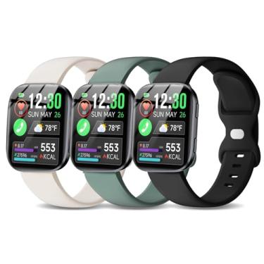 Imagem de Kollody Pacote com 3 pulseiras de relógio esportivo de silicone compatíveis com smartwatch GloryFit T80/T70/T60/T50, pulseira de substituição macia à prova d'água de 22 mm para acessório GloryFit P99