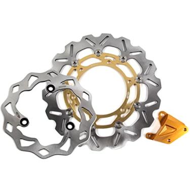Imagem de Arashi Discos de freio dianteiros traseiros grandes para Kawasaki Ninja 250R 250 R EX250J 2008-2012, acessórios de substituição de motocicleta dourado