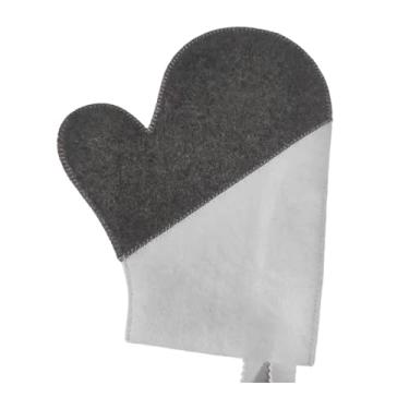 Imagem de Stgfyxgs Acessório para sauna, acessório para vaporário, absorção de água, anticalor para banheiro, sala de vapor, banho de inverno, presente, Luva Cinza E Branca