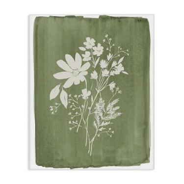 Imagem de Stupell Industries Arte de parede em tela verde oliva flores silvestres, design por Stephanie Ryan, 76 x 61 cm