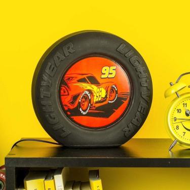 Imagem de Luminária de Mesa Roda McQueen Carros Disney Usare Preto/Vermelho