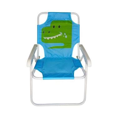 Imagem de Cadeira De Praia Infantil Jacaré Azul De Oxford 53CM - Summer