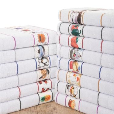 Imagem de Pano de prato atoalhado felpudo - kit com 10 unidades