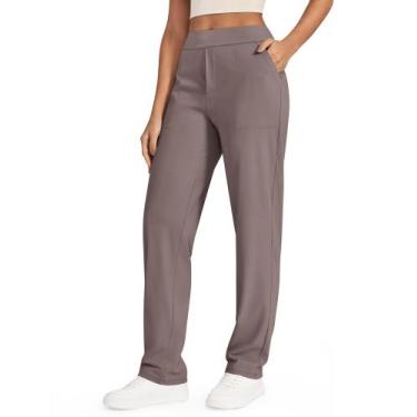 Imagem de Calça social de ioga G4Free, perna larga com bolsos para mulheres, cin