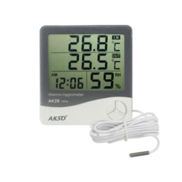 Imagem de Termohigrômetro Digital Com Sensor Externo E Relógio Umidade e Tempera