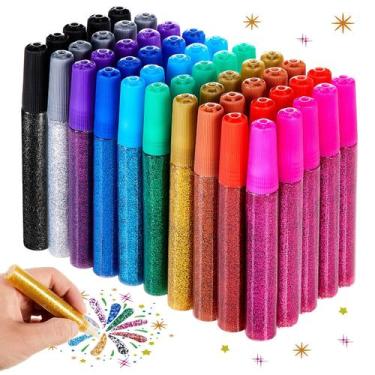 Imagem de Canetas Glitter Glue Fullhawl, 50 unidades, 10 ml, multicoloridas, art