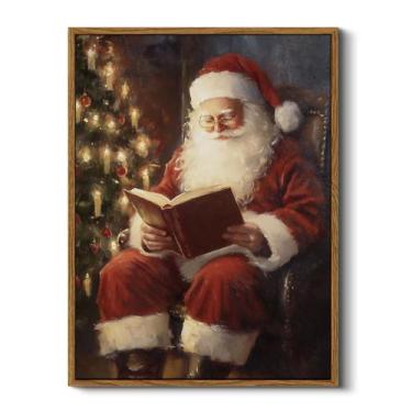 Imagem de Arte de parede ARPEOTCY Vintage Christmas Santa 30x41 cm