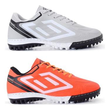 Imagem de Kit 2 Chuteiras Society Adulto Graminha Costurada Resistente - Duster,