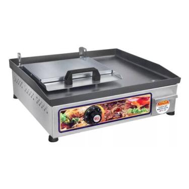 Imagem de Chapa Sanduiche Lanche Elétrica Bifeteira Inox 40x35 cm 127V Pratic