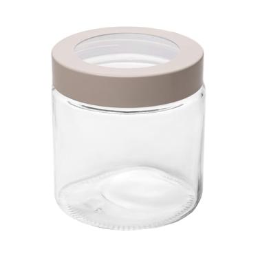 Imagem de LYOR - Pote com Tampa Bege com Visor Acrilíco 880ml Vidro