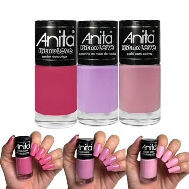 Imagem de Kit Esmaltes Anita Coleção Ritmo Leve Tons Pasteis Esmalte (3 Cores)