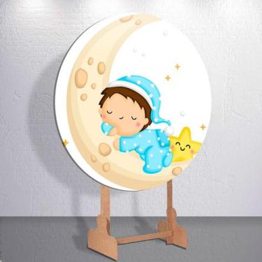 Imagem de Decoração infantil festa com painel redondo capa Baby Bebe Dormindo ta