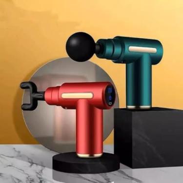 Imagem de Massageador Muscular Elétrico Profissional – Pistola de Massagem Portátil e Silenciosa, 4 Ponteiras, Alívio da Dor, Relaxamento, Liberação Miofascial, Cores Sortidas