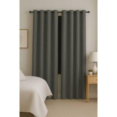 Imagem de Cortinas tecido blackout corta luz - R A CONFECCOES, Cinza, 4X2,80