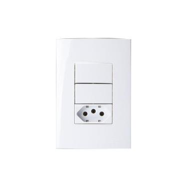 Imagem de Interruptor Simples +Tomada 20A Margirius Sleek C/Placa 4X2