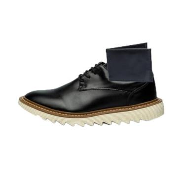 Imagem de Sapato Social Oxford Masculino em Couro, Estilo Brogue com Sola Tratorada e Carteira, Preto, para Escritório e Trabalho (Preto Off, BR, Adulto, Numérico, 43)