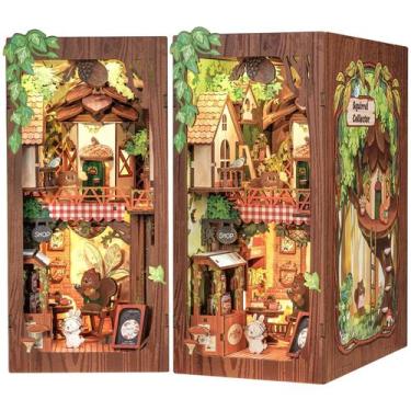 Imagem de Kit de casa de bonecas em miniatura DIY Cutefun Book Nook Squirrel Col