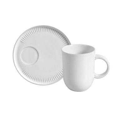 Imagem de Kit Canecas Coup Stoneware com Pires New White 330ML