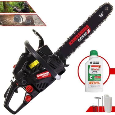 Imagem de Motosserra Kawashima Kcs 400e à Gasolina 37cc Com Sabre 16 Polegadas - 3300590 + Óleo Stihl 8017