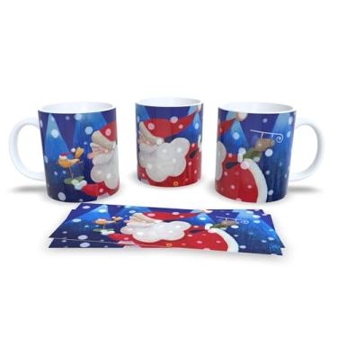 Imagem de Caneca de Natal com Estampa Natalina, Porcelana Branca, Design Festivo com Trenó e Renas, Decoração para Casa e Escritório, Presente (17)