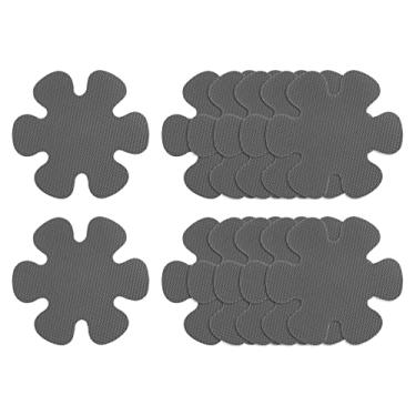 Imagem de 12 peças adesivos antiderrapantes para banheira piso de chuveiro 8 cm fita adesiva antiderrapante estilo flor decalques para banheiro cozinha banheira degraus escadas, cinza