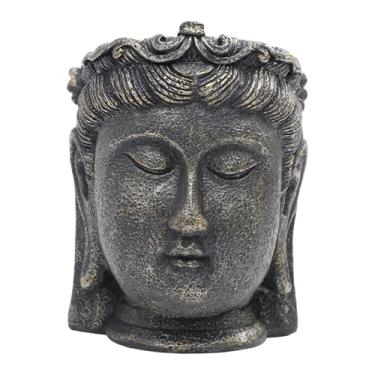 Imagem de Fenteer Vaso em formato de cabeça de Buda, recipiente para plantas e flores, decoração original, presente de aniversário, vaso para plantas ideal para café, 8 Cm X 9.2 Cm X 11.4 Cm