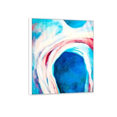 Imagem de BMZFYBS Georgia O'Keeffe famosa arte de parede impressões em tela pronto para pendurar - festival de música - pintura com moldura branca para decoração de sala de estar 30 x 35 cm 12 x 13 polegadas