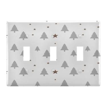 Imagem de Burbuja Capa de placa de parede para interruptor de luz de árvore de Natal, placa decorativa de parede, parafusos incluídos, 3 faixas