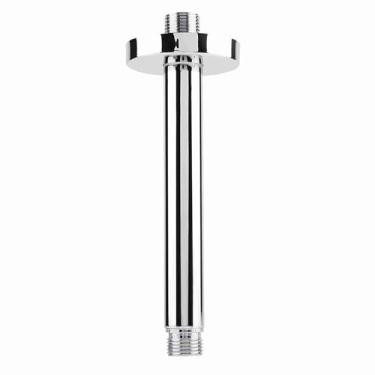 Imagem de GLOGLOW Braço de Chuveiro Superior Redondo de Aço Inoxidável, 15 Cm de Comprimento e 0,86 pol. de Diâmetro, Rosca G1/2 Padrão Britânico, Capa Decorativa para Estética Limpa, Suporte de Parede No